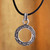 Polished Round Floral Sterling Silver Pendant Necklace 'Mountain Halo'