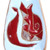 Pomegranate-Themed Painted Blue Ceramic Spoon Rest 'Romance Flavors in Blue'