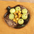 Pomegranate-Shaped Glazed Brown Ceramic Tray with Bird Motif 'Palatial Signs'