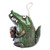 Hand-Painted Green Crocodile Ceramic Bell Ornament 'Fishing Day'