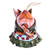 Whimsical Handcrafted Painted Fox Ceramic Bell Ornament 'Mother Fox'