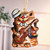 Painted Whimsical Feline Guitarist Ceramic Bell Ornament 'Feline Serenade'