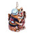 Painted Whimsical Feline Guitarist Ceramic Bell Ornament 'Feline Serenade'