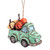 Hand-Painted Traditional Papier Mache Truck Ornament 'Pumpkin Delivery'