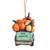 Hand-Painted Traditional Papier Mache Truck Ornament 'Pumpkin Delivery'