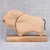 Hand-Carved Linden Wood Bull Sculpture with Base 'Natural Bull'