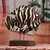 Hand-Painted Wood Fish Sculpture with Stainless Steel Posts 'Black and White Fish'