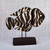 Hand-Painted Wood Fish Sculpture with Stainless Steel Posts 'Black and White Fish'