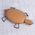 Hand-Carved Wood Turtle Sculpture with Stainless Steel Legs 'Natural Turtle'
