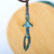 Armenian Brass Pendant Necklace of Archeological Replica 'Adam in Teal'