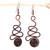 Antique Copper Spiral Dangle Earrings with Brass Hooks 'Swirl Bliss'