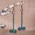 Torsade and Spiral-Themed Oxidized Copper Dangle Earrings 'Spiral Allure'