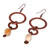 Antique Linked Hoop Copper Dangle Earrings with Onyx Stones 'Dancing Hoops'