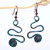 Spiral-Themed Copper Dangle Earrings with Oxidized Finish 'Whirlwind Splendor'