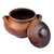 Brown Terracotta Decorative Jar with Lid Handmade in Armenia 'Natural Splendor'