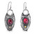 Synthetic Ruby and Sapphire Sterling Silver Dangle Earrings 'Sunset Shadows'