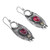 Synthetic Ruby and Sapphire Sterling Silver Dangle Earrings 'Sunset Shadows'