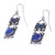 Lapis Lazuli and Synthetic Sapphire Dangle Earrings 'Blue Call'