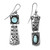 Sterling Silver Dangle Earrings with Oval  Round Turquoise 'Enchanting Allure'