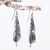 Polished Feather-Shaped Green Onyx Dangle Earrings 'Plumage of the Serene'