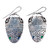 925 Silver Synthetic Blue and Green Sapphire Dangle Earrings 'Ancestral Inspiration'