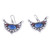 Classic Natural Lapis Lazuli and Garnet Dangle Earrings 'Sea and Land'