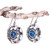 Sterling Silver Blue Synthetic Sapphire Dangle Earrings 'Armenian Wonders'