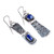 Silver Dangle Earrings with Oval  Round Lapis Lazuli Stones 'Enchanting Splendor'