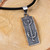 Men's Bull Petroglyph Sterling Silver Pendant Necklace 'Signs of Courage'