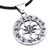 Sun-Themed Round Sterling Silver Pendant Necklace 'Solar Emblem'