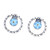 Traditional Round Natural Flower Button Earrings in Blue 'Altar to Memory'