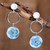 Modern Round Resin-Coated Natural Flower Dangle Earrings 'Moments  Memories'