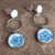 Modern Round Resin-Coated Natural Flower Dangle Earrings 'Moments  Memories'