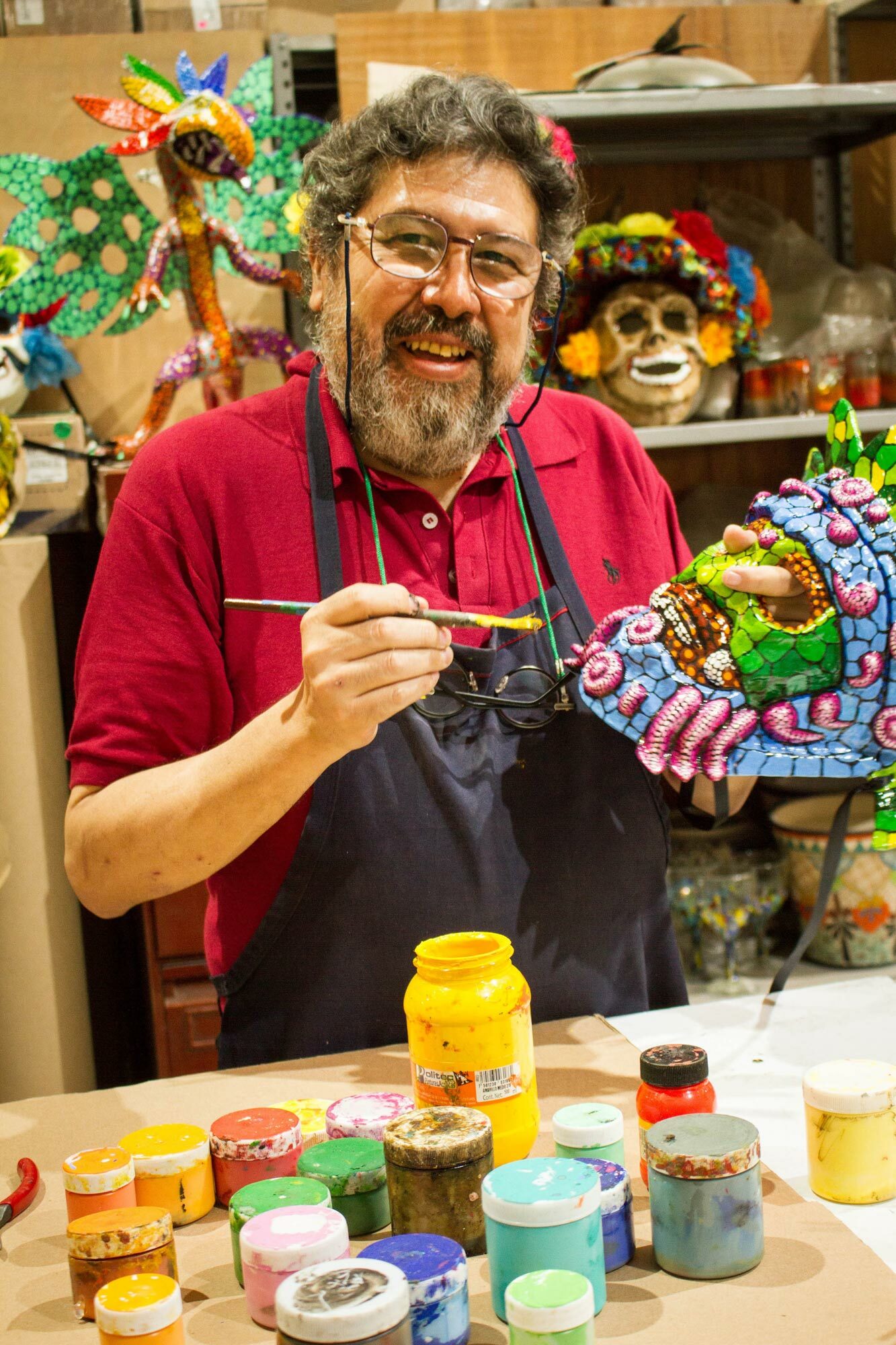 Recycled Papier Mache Calavera Mask from Mexico 'Sweet Calavera