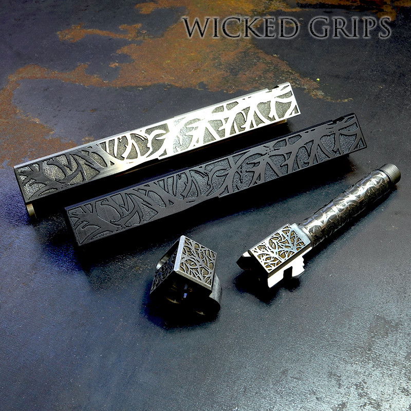 Glock 19 Custom Engraved Thorn Slide