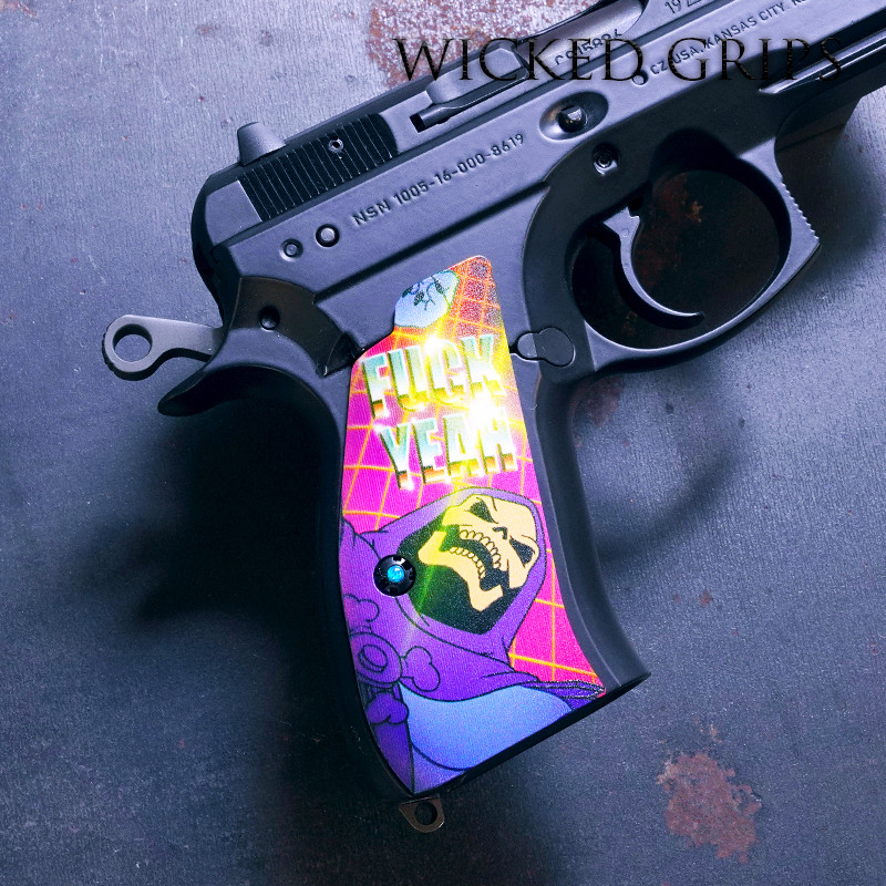 CZ75 P01 COMPACT PISTOL GRIPS SKELETOR FUCK YEAH