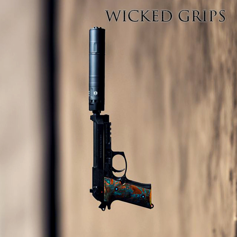 COPPER BERETTA 92x GRIPS SHIPWRECK PATINA FINISH 004