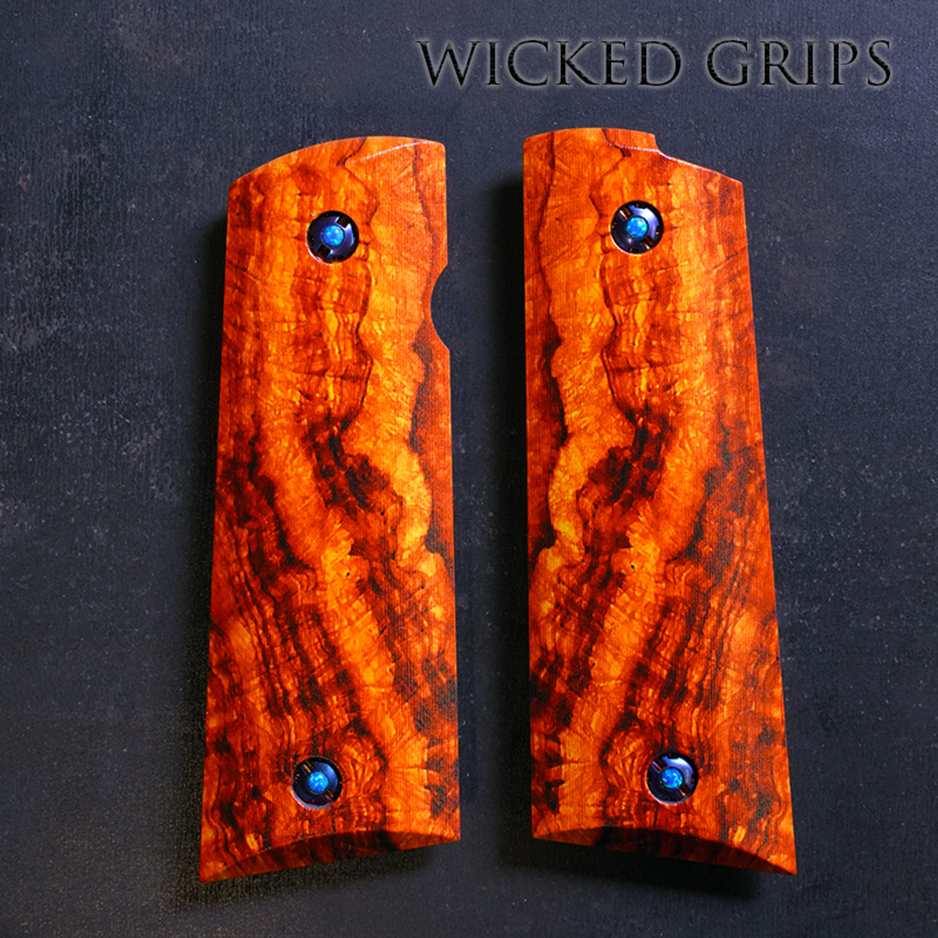 CUSTOM 1911 PISTOL GRIPS DESERT BURL