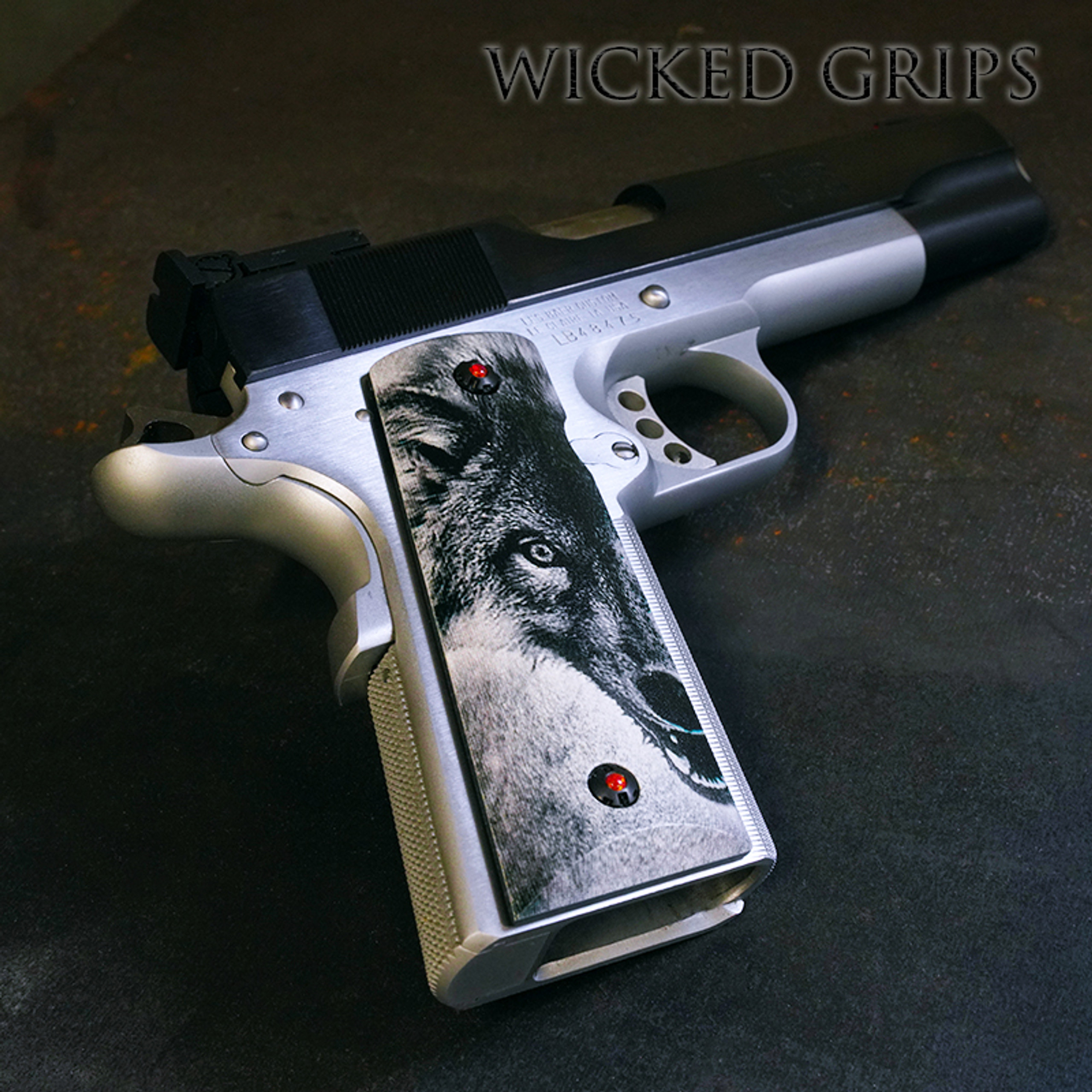 Custom 1911 Pistol Grips Wolf 7296