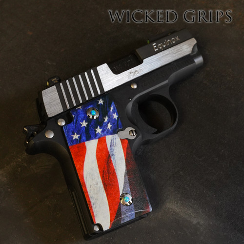 SIG SAUER P238 CUSTOM PISTOL GRIPS AMERICAN FLAG V2