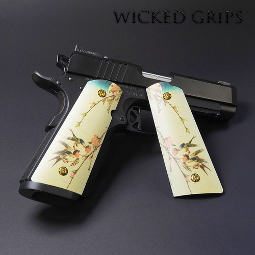 CUSTOM 1911 GRIPS JAPANESE BIRDS VER 1