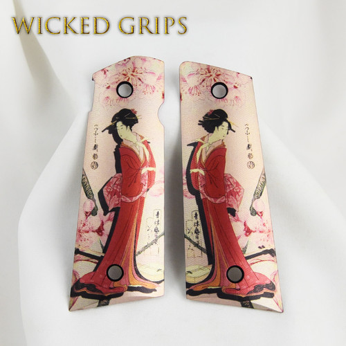 CUSTOM 1911 THIN PISTOL GRIPS GEISHA