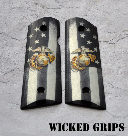 1911 Officers Compact Handgun Grips Machined G10 - USMC Made in the USA