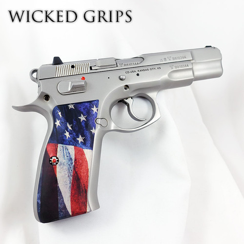 CZ-75 CUSTOM PISTOL GRIPS AMERICAN FLAG V2