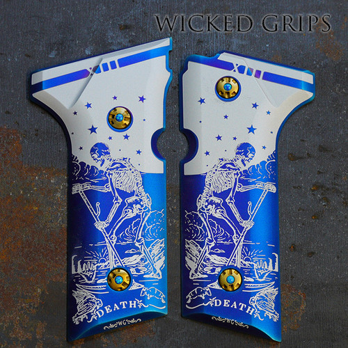 CUSTOM BERETTA VERTEC 92X PISTOL GRIPS BLUE DEATH TAROT