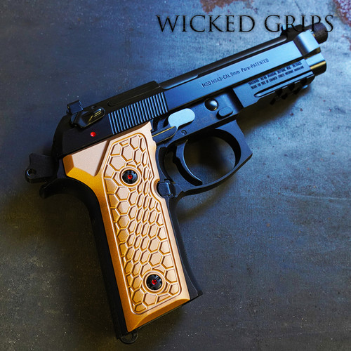 BERETTA 92X M9A3 GRIPS ROSE GOLD PVD HEXWAVE