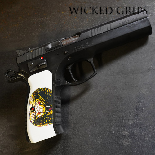 CZ-75 Custom Handgun Grips in Classic Cobra Art - Machine G10 Made in the U.S.A