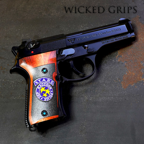 BERETTA 92 COMPACT GRIPS STARS RACCOON CITY POLICE