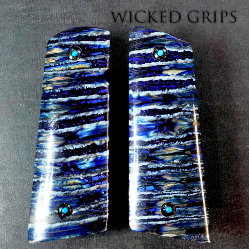 CUSTOM 1911 GRIPS BLUE MAMMOTH TOOTH SET 36