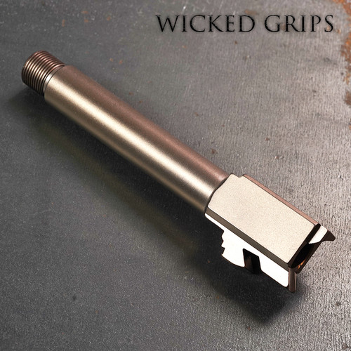 Wicked Grips brand Glock 19 1/2x28 Threaded Barrel in BRONZE PVD